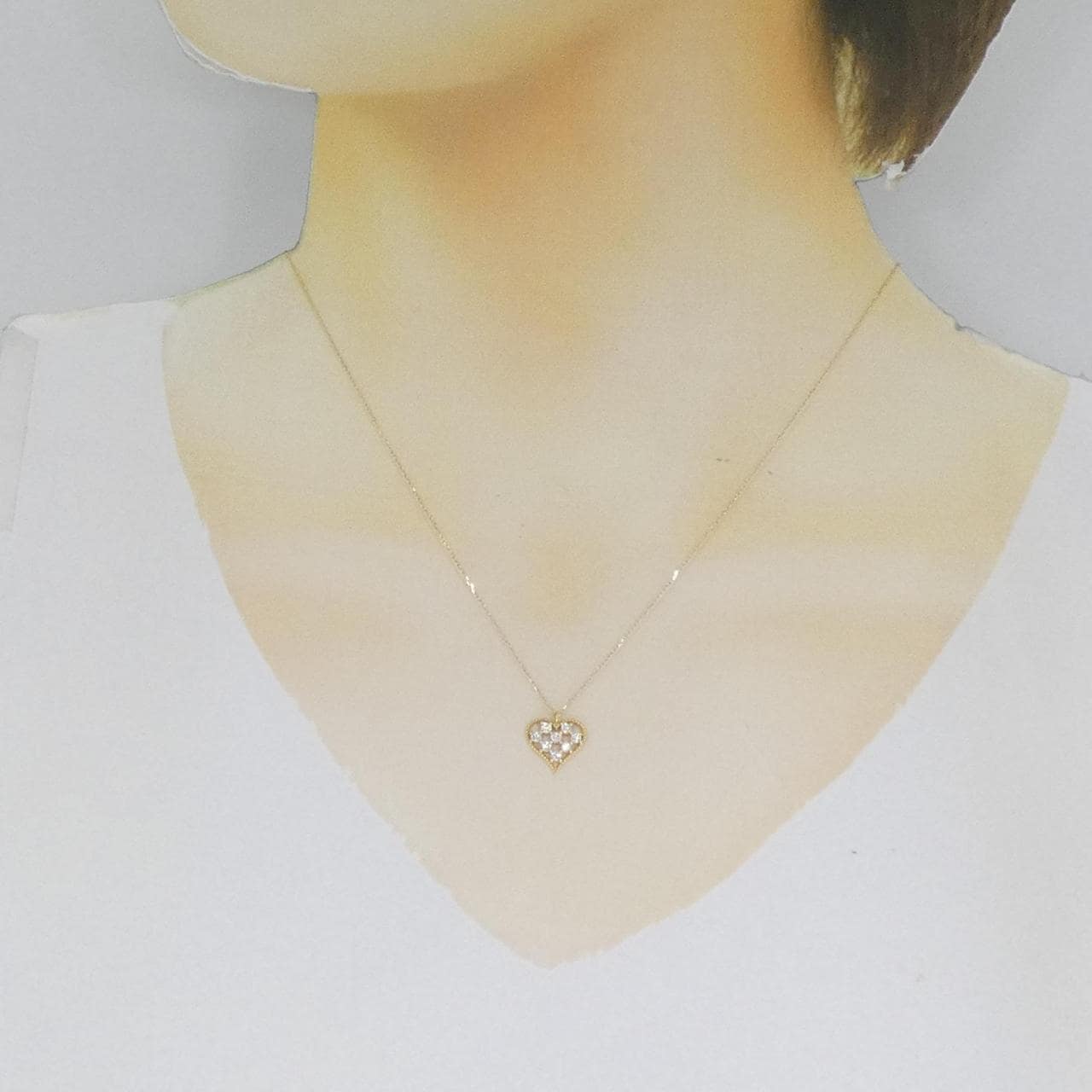 【新品】K18YG ハート ダイヤモンド ネックレス 0.20CT