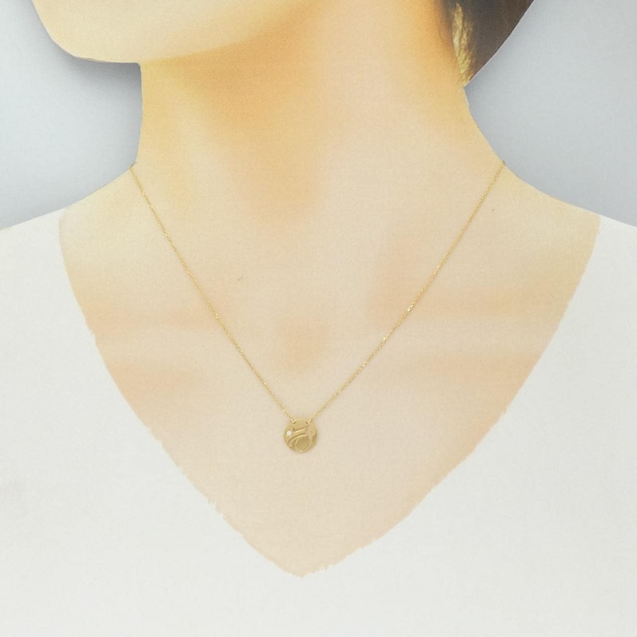 スタージュエリー イニシャル ネックレス 0.01CT