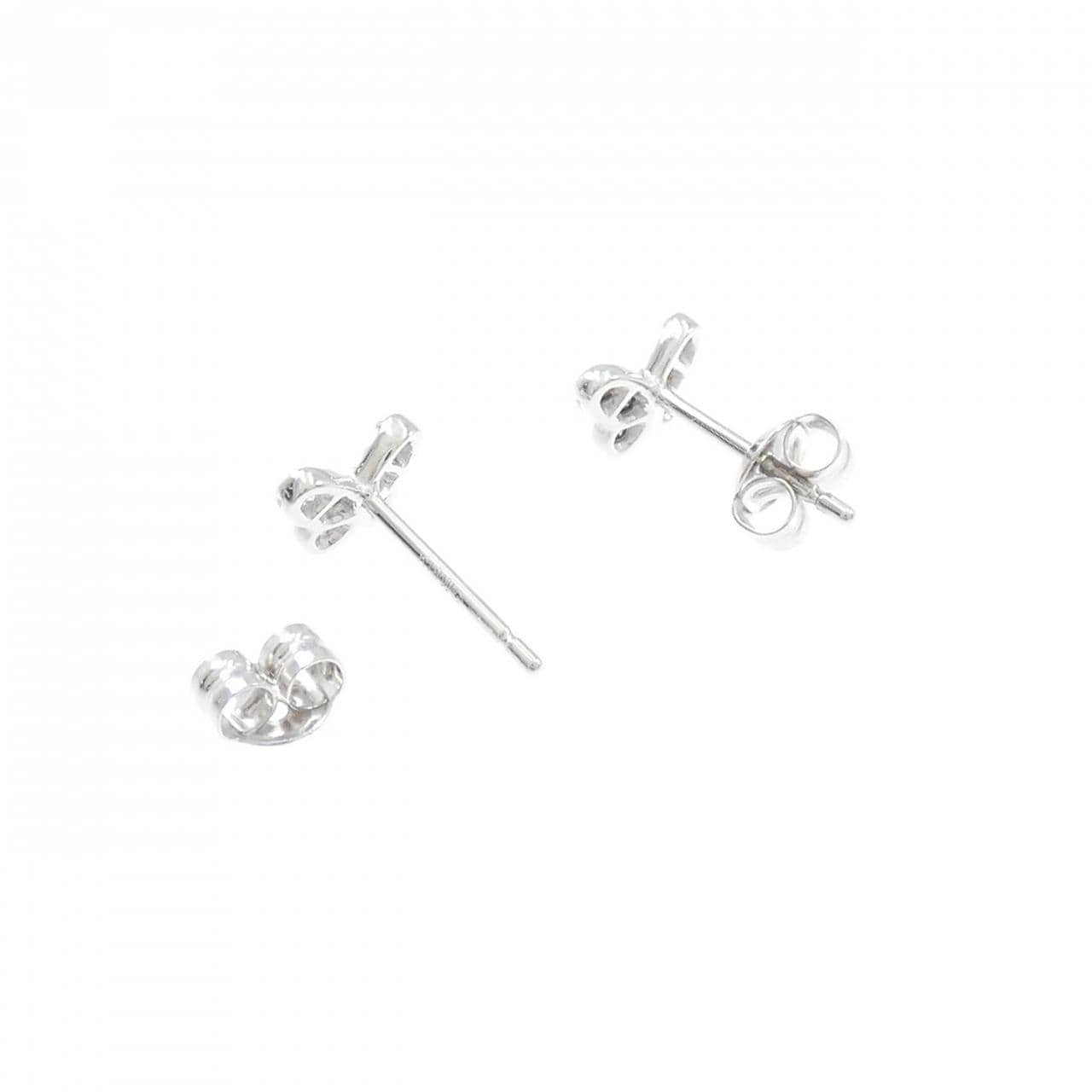 K18WG バタフライ ダイヤモンド ピアス 0.13CT