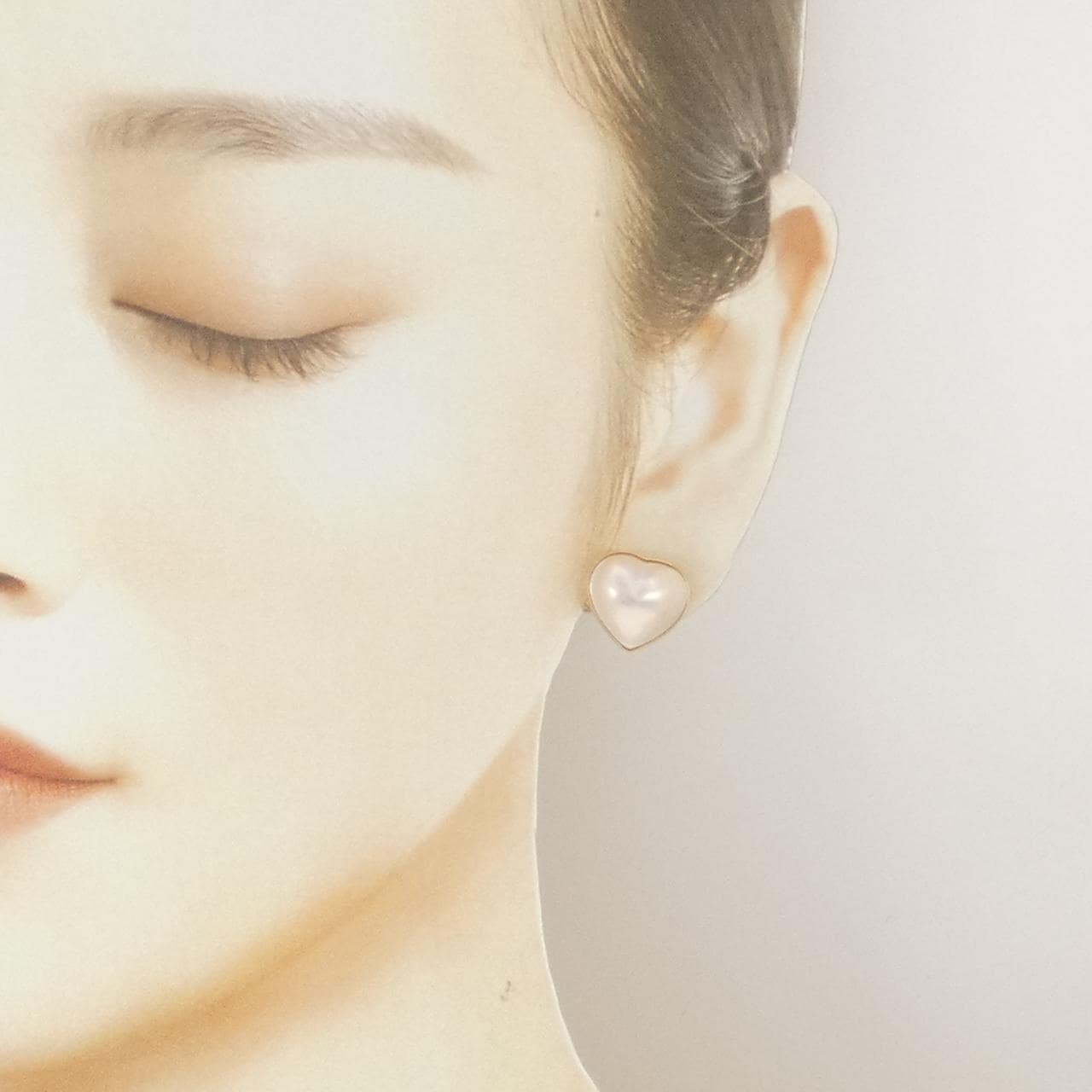 K18YG ハート マベパール ピアス