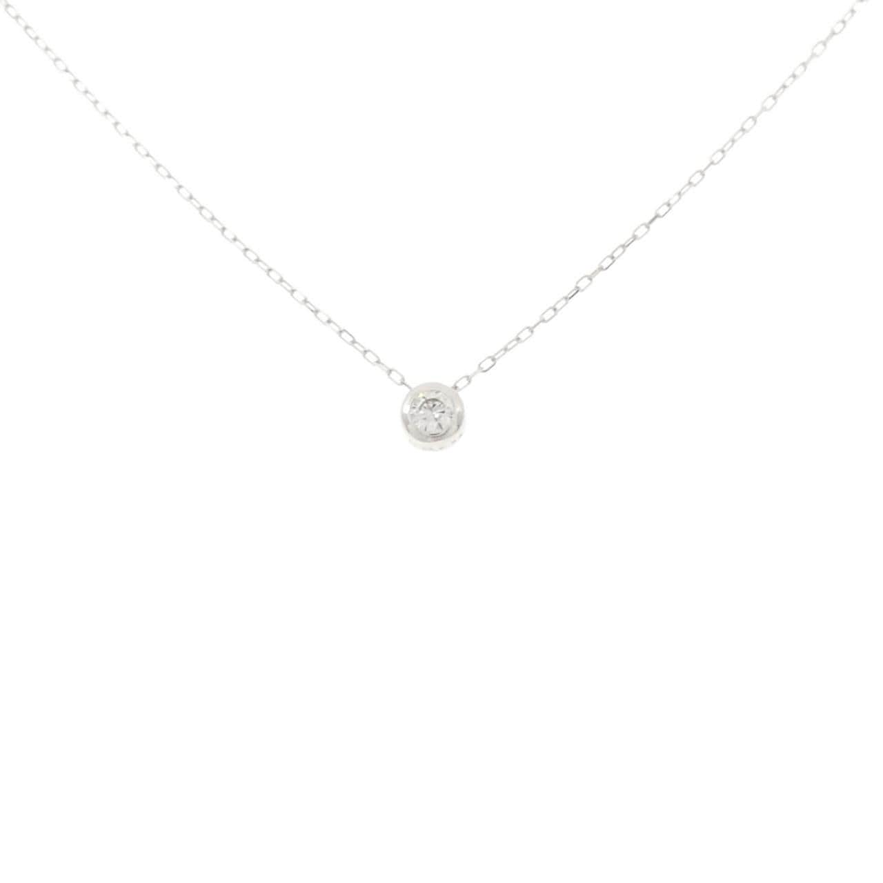 K18WG ソリティア ダイヤモンド ネックレス 0.08CT