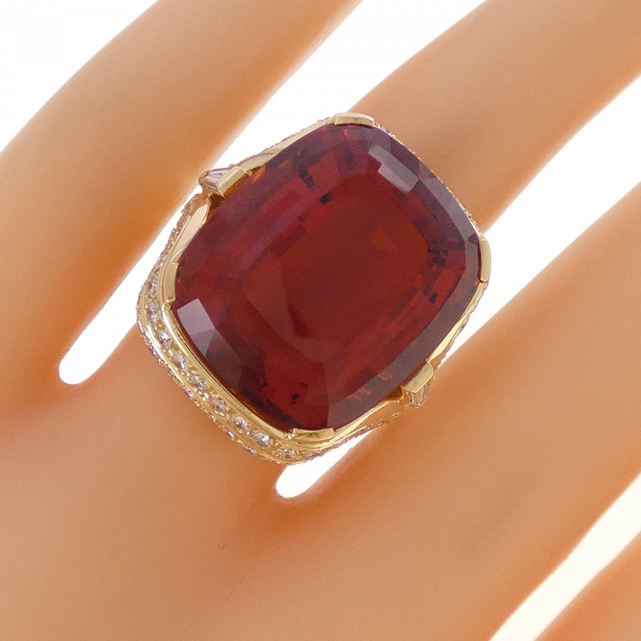 K18YG シトリン リング 23.48CT