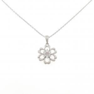 PT950/PT850 フラワー ダイヤモンド ネックレス 0.20CT