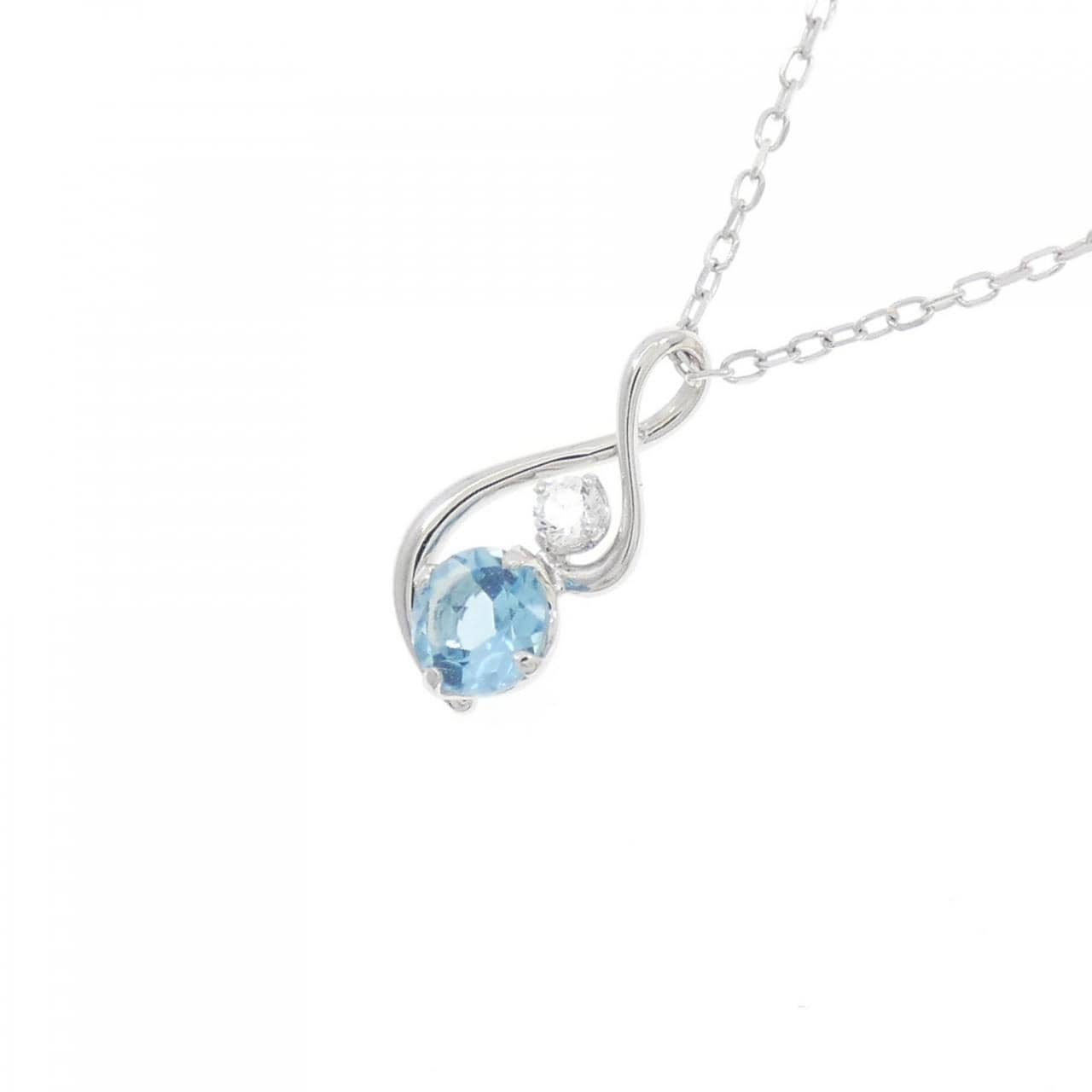 K10WG blue Topaz necklace