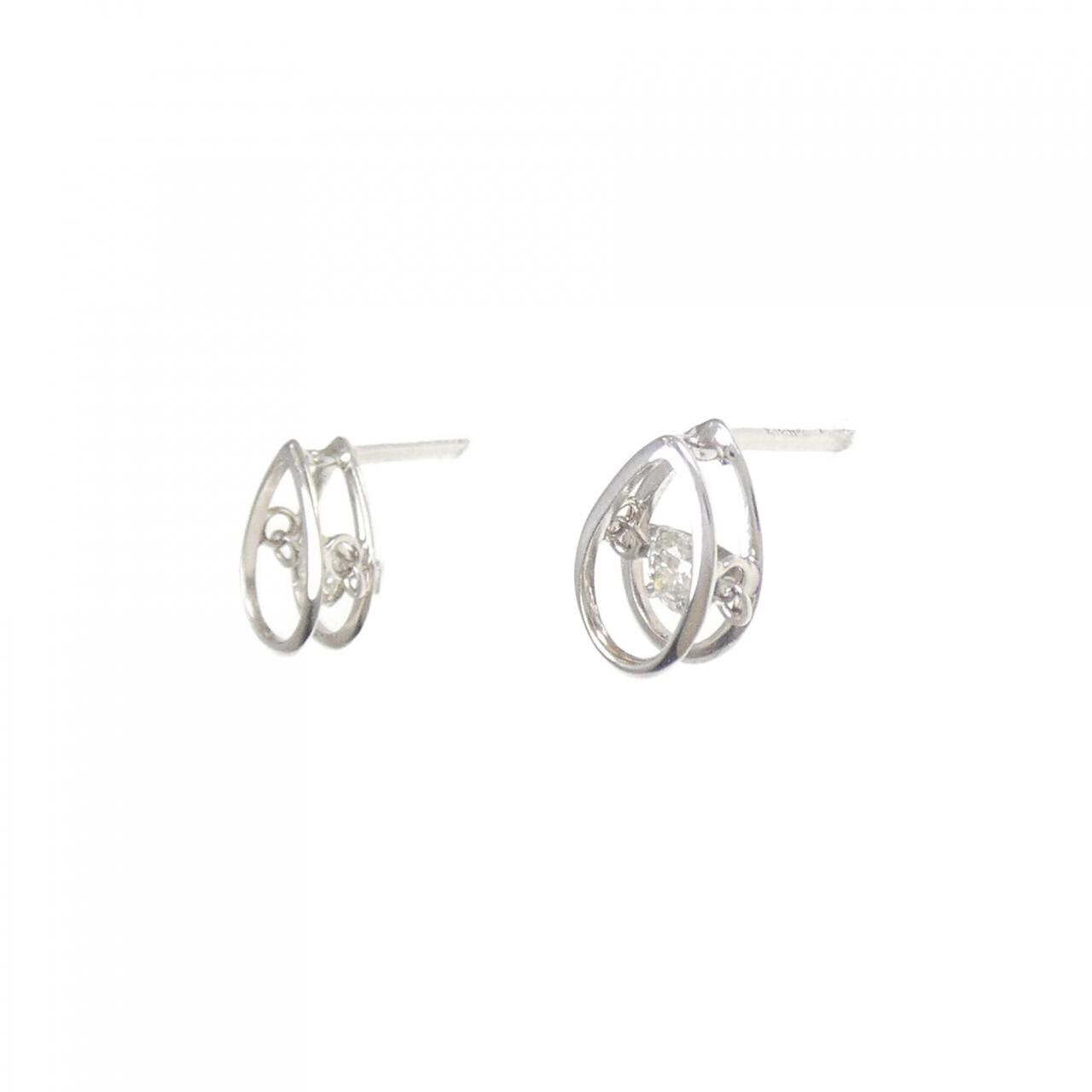 K18WG ダイヤモンド ピアス 0.16CT