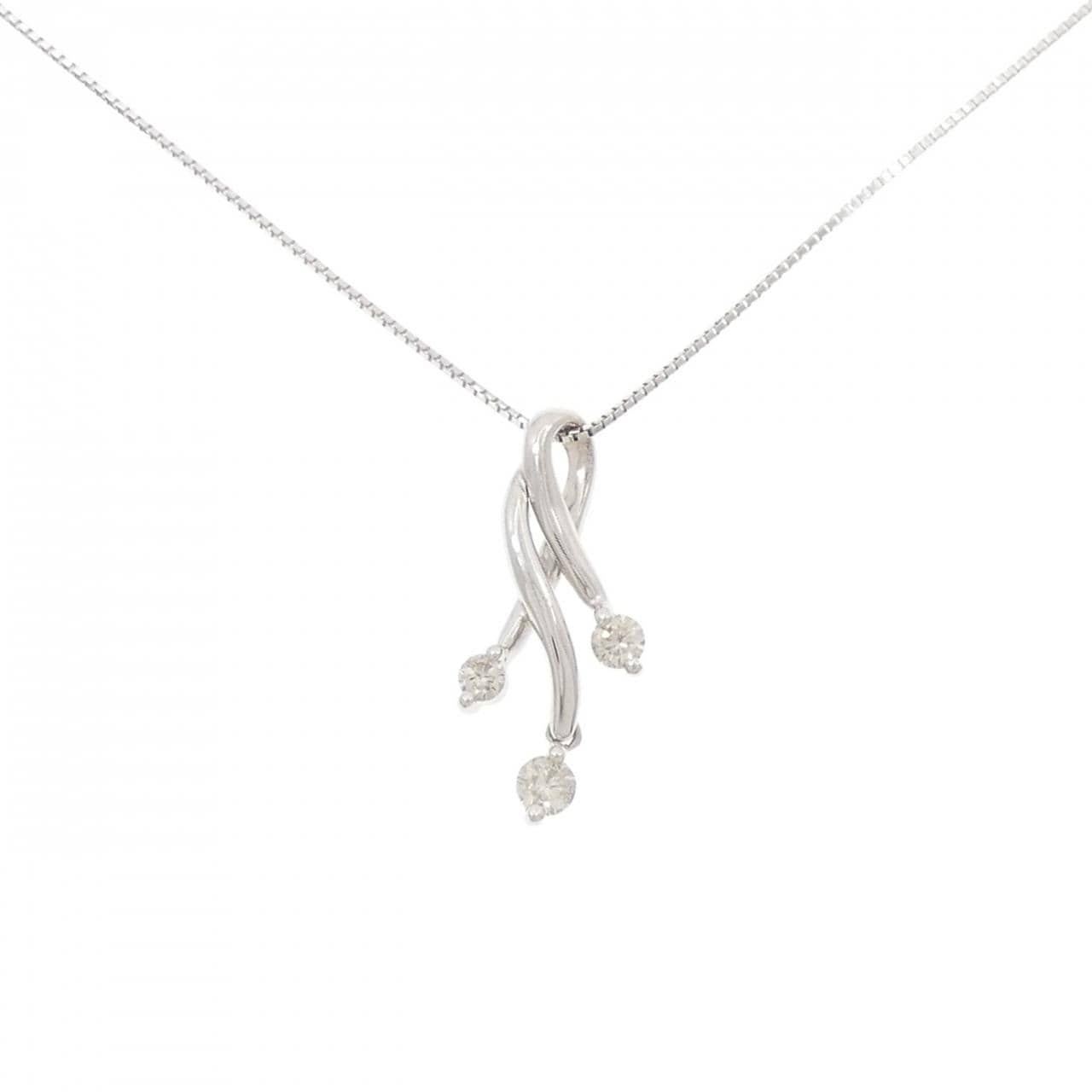 K18WG ダイヤモンド ネックレス 0.30CT