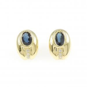 K18YG サファイヤ ピアス 1.85CT