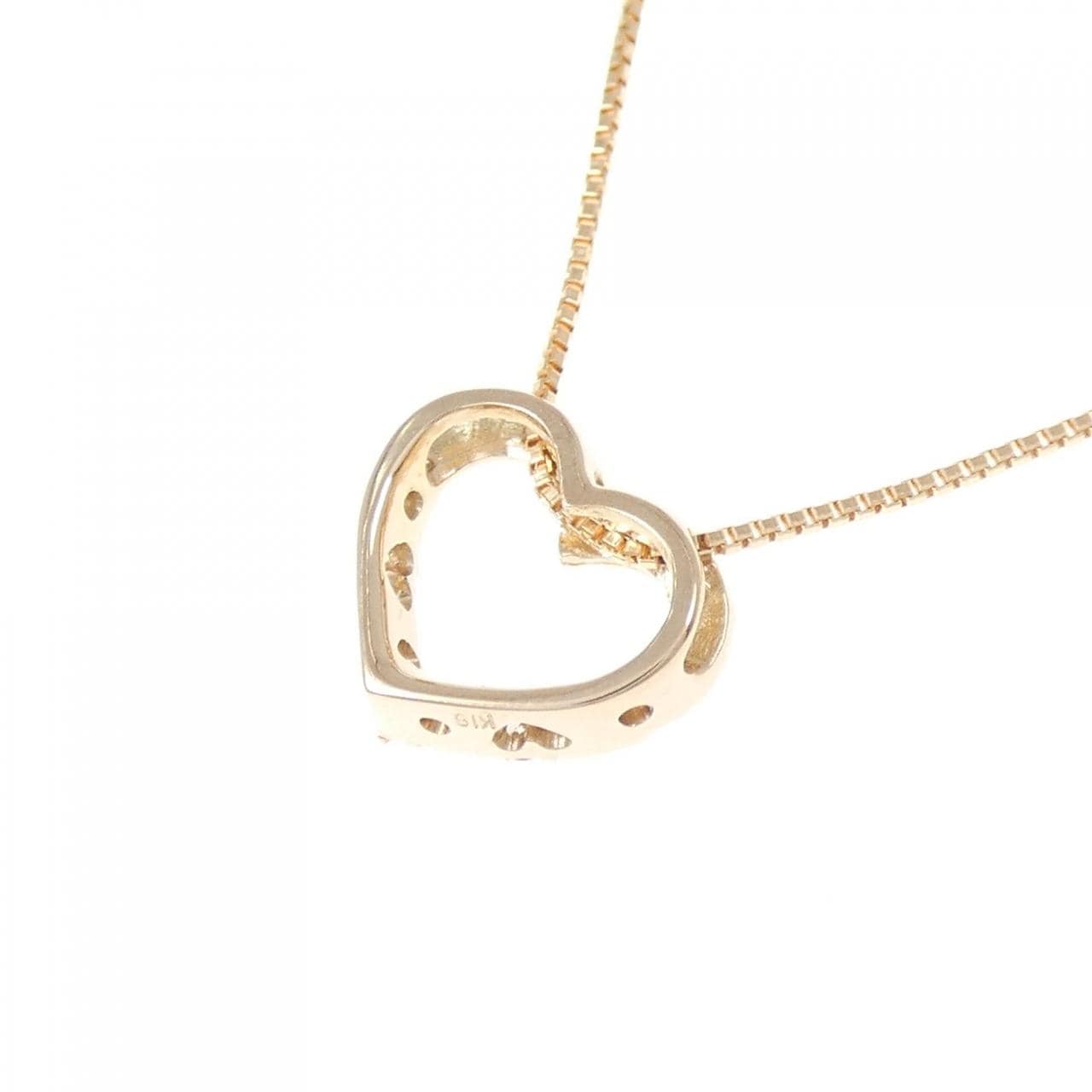 K18PG ハート ダイヤモンド ネックレス 0.08CT