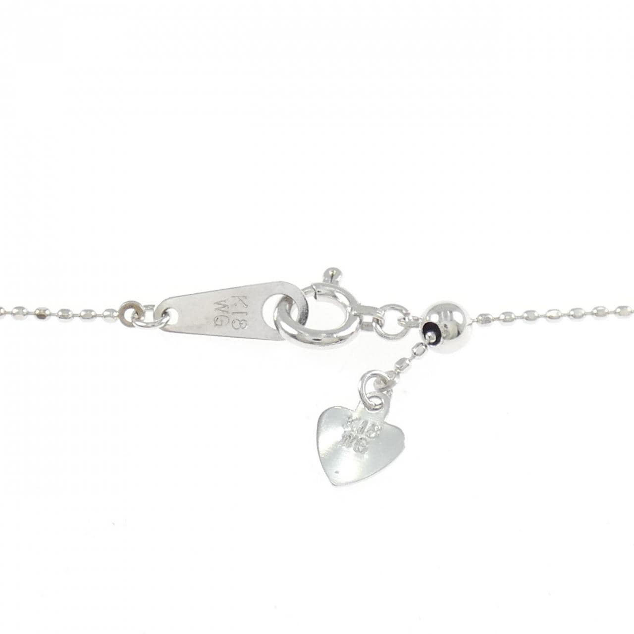 K18WG キー ダイヤモンド ネックレス 0.27CT