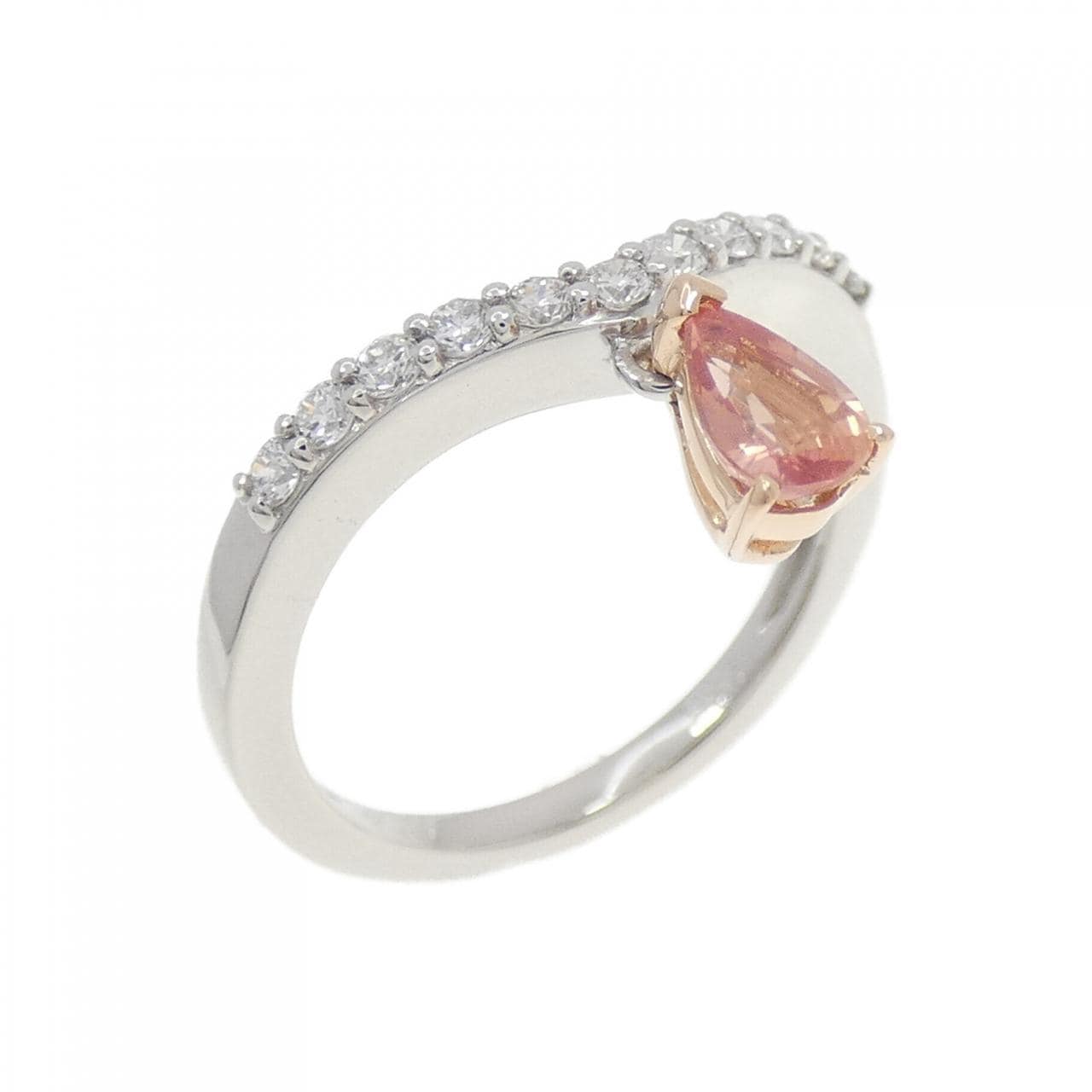 PT950/K18PG サファイヤ リング 0.355CT