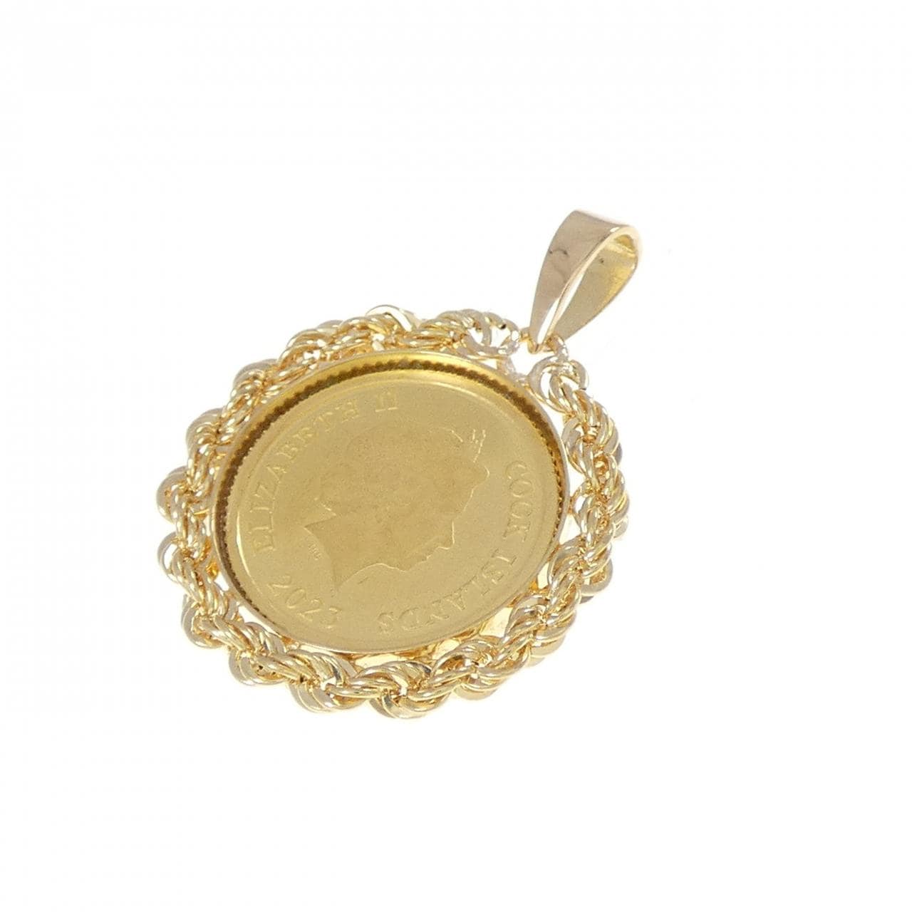 K18YG(枠) コイン ペンダント