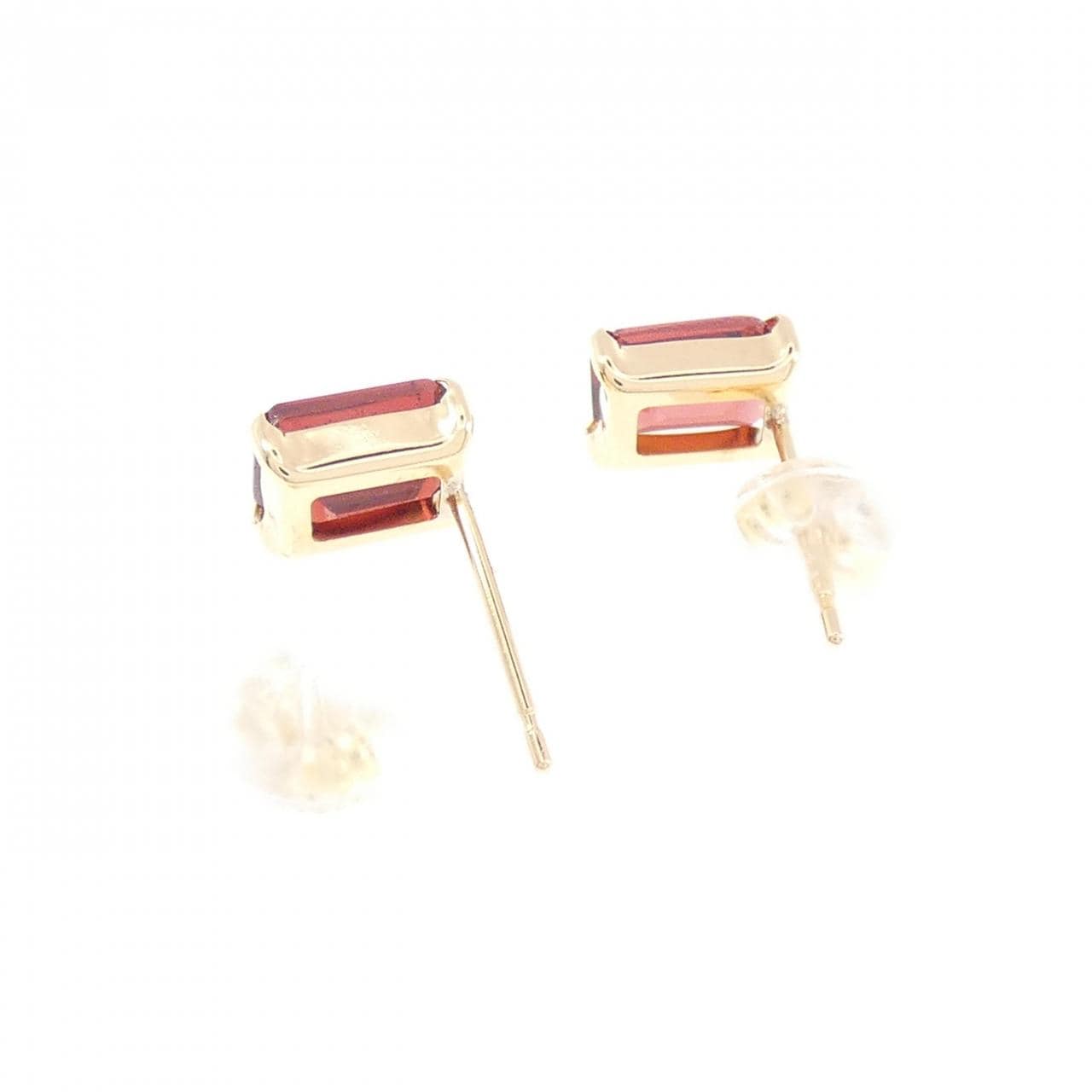 K18YG ガーネット ピアス 1.6CT