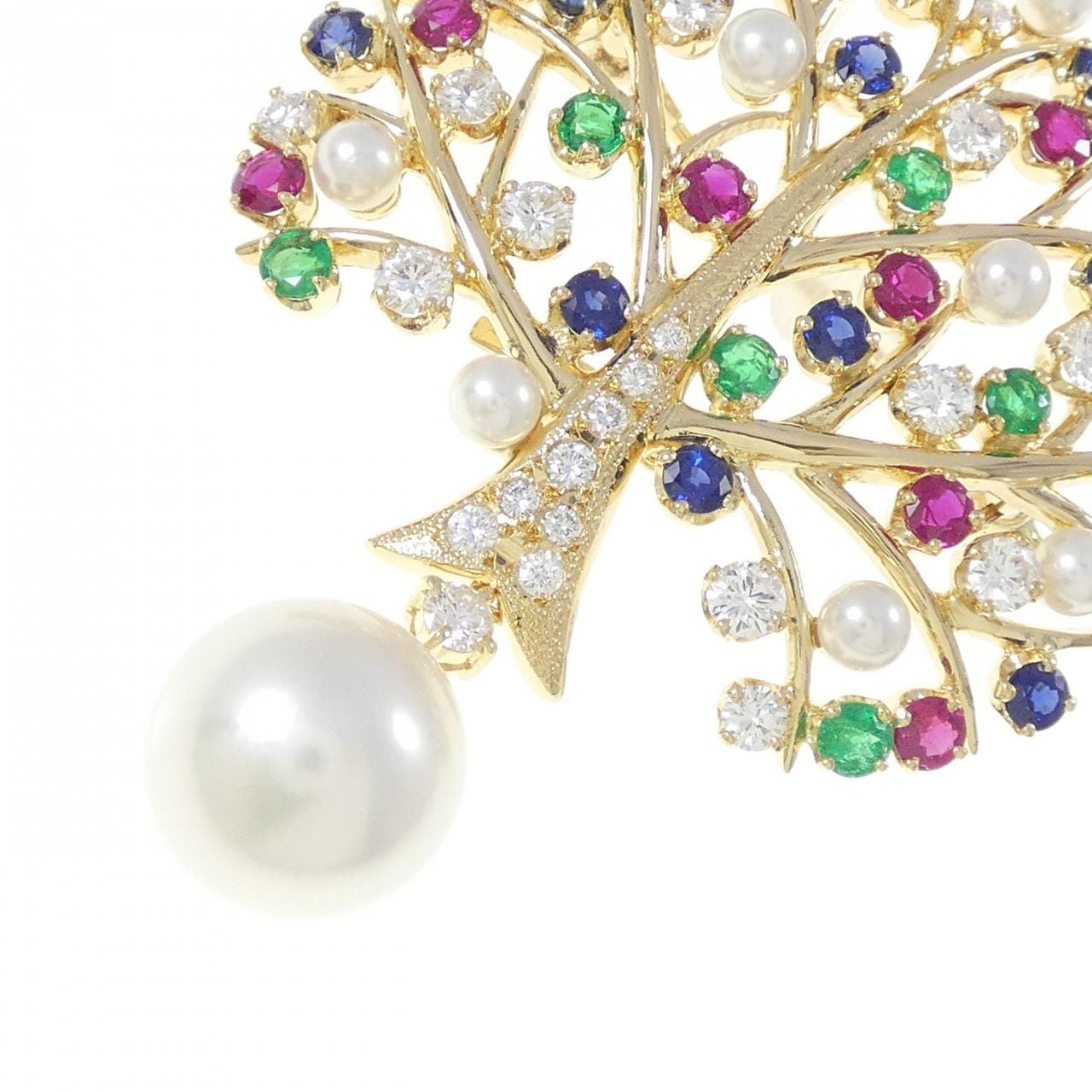 ミキモト カラーストーン ブローチ