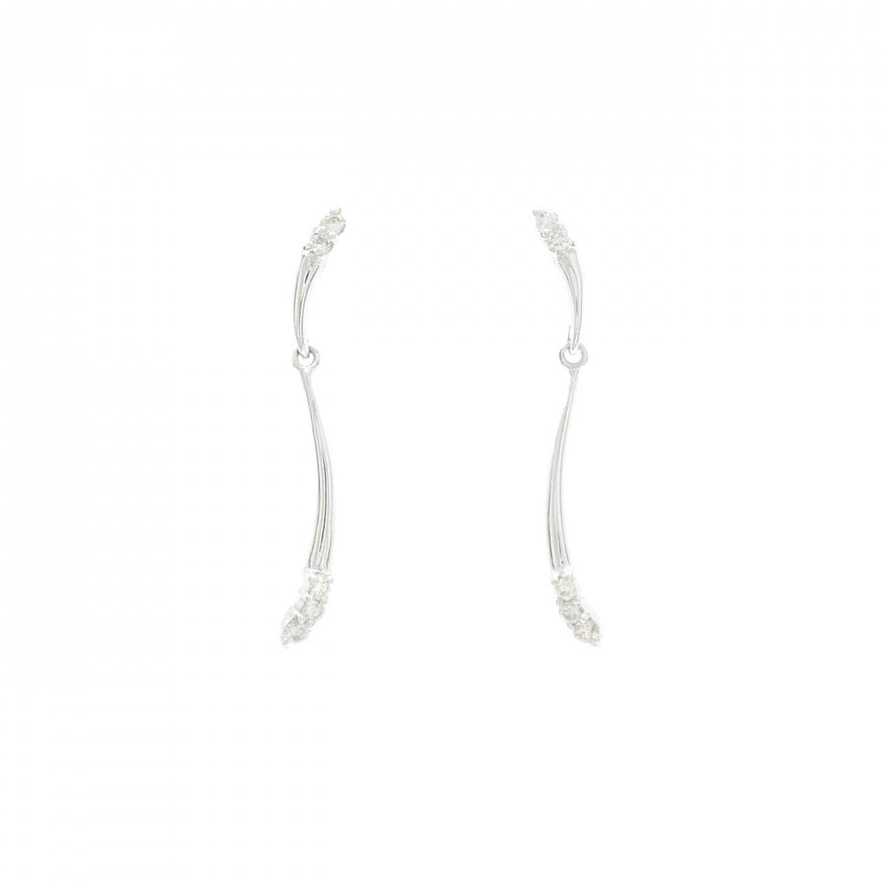 K14WG ダイヤモンド ピアス 0.10CT