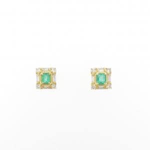 【新品】K18YG エメラルド ピアス 0.20CT