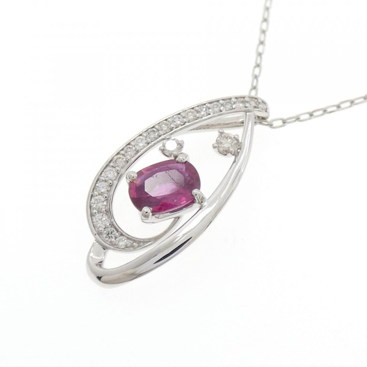 【新品】PT900/PT850 ルビー ネックレス 0.55CT