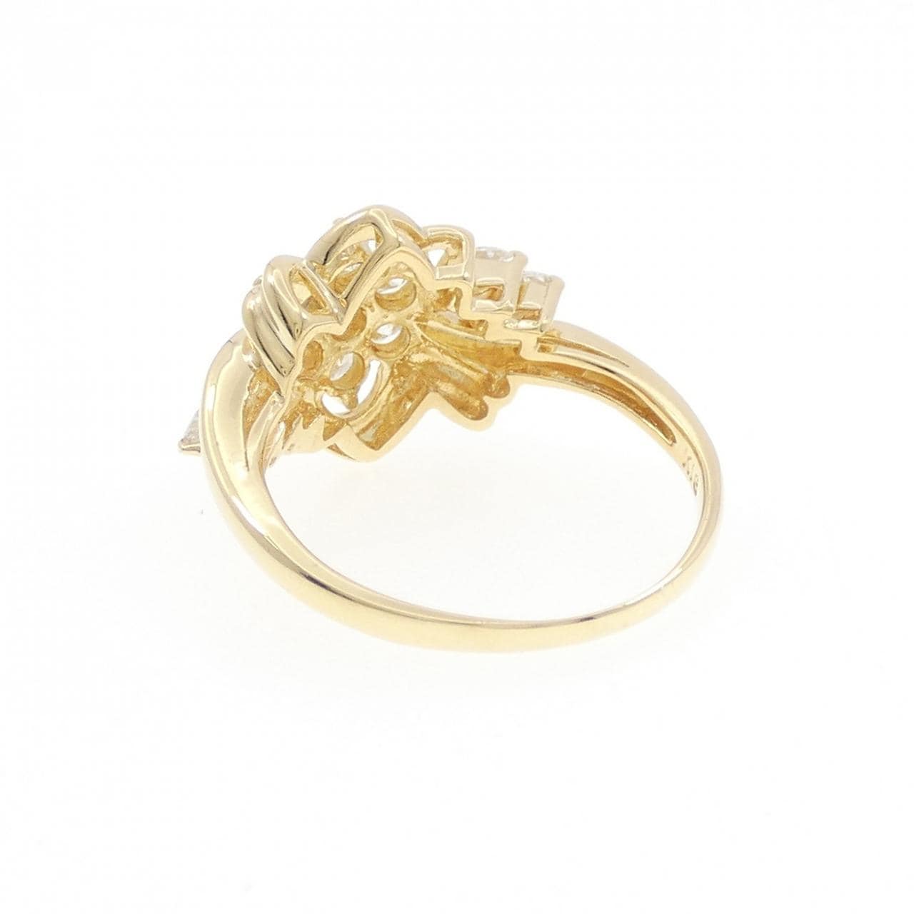 K18YG フラワー ダイヤモンド リング 0.50CT