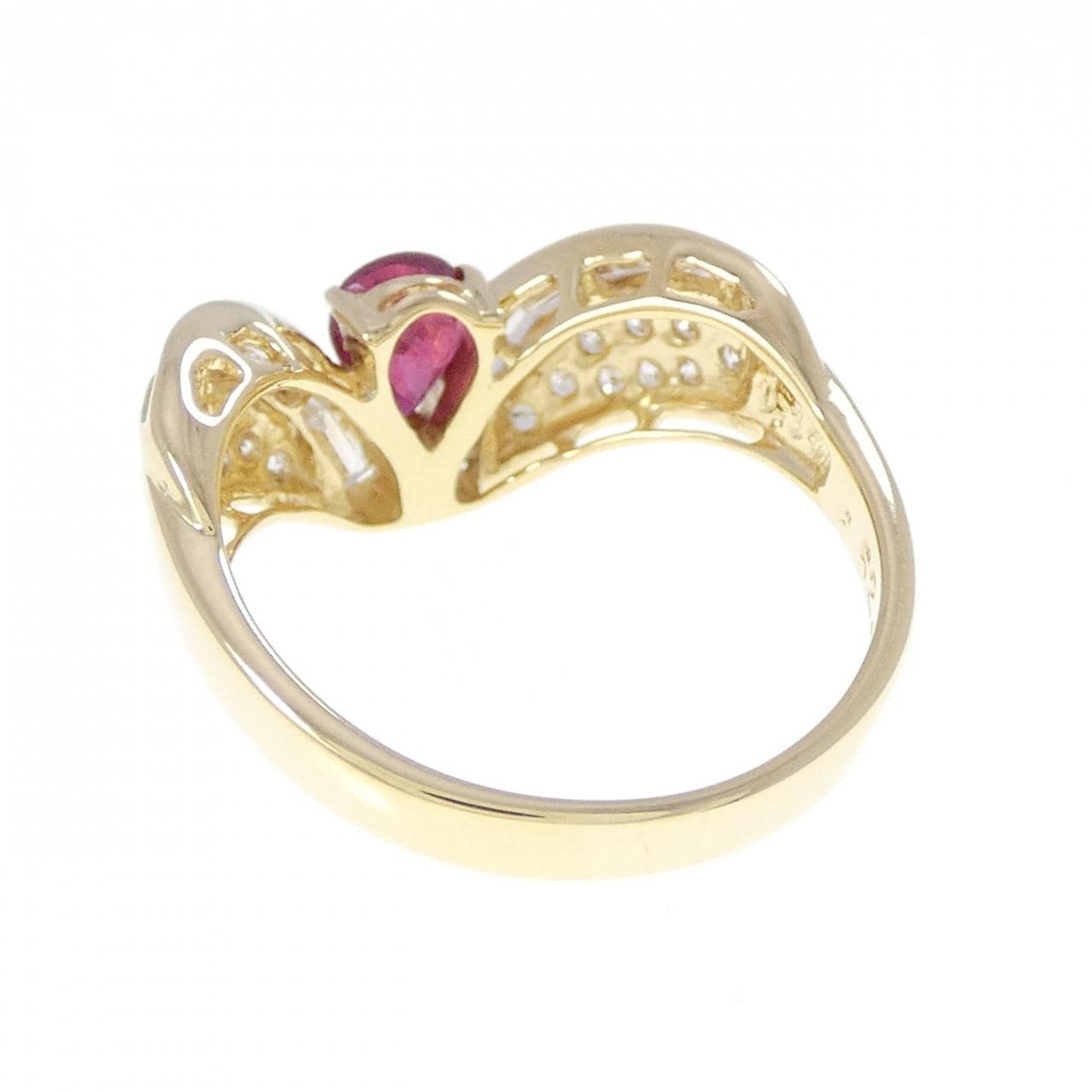 K18YG ルビー リング 0.55CT
