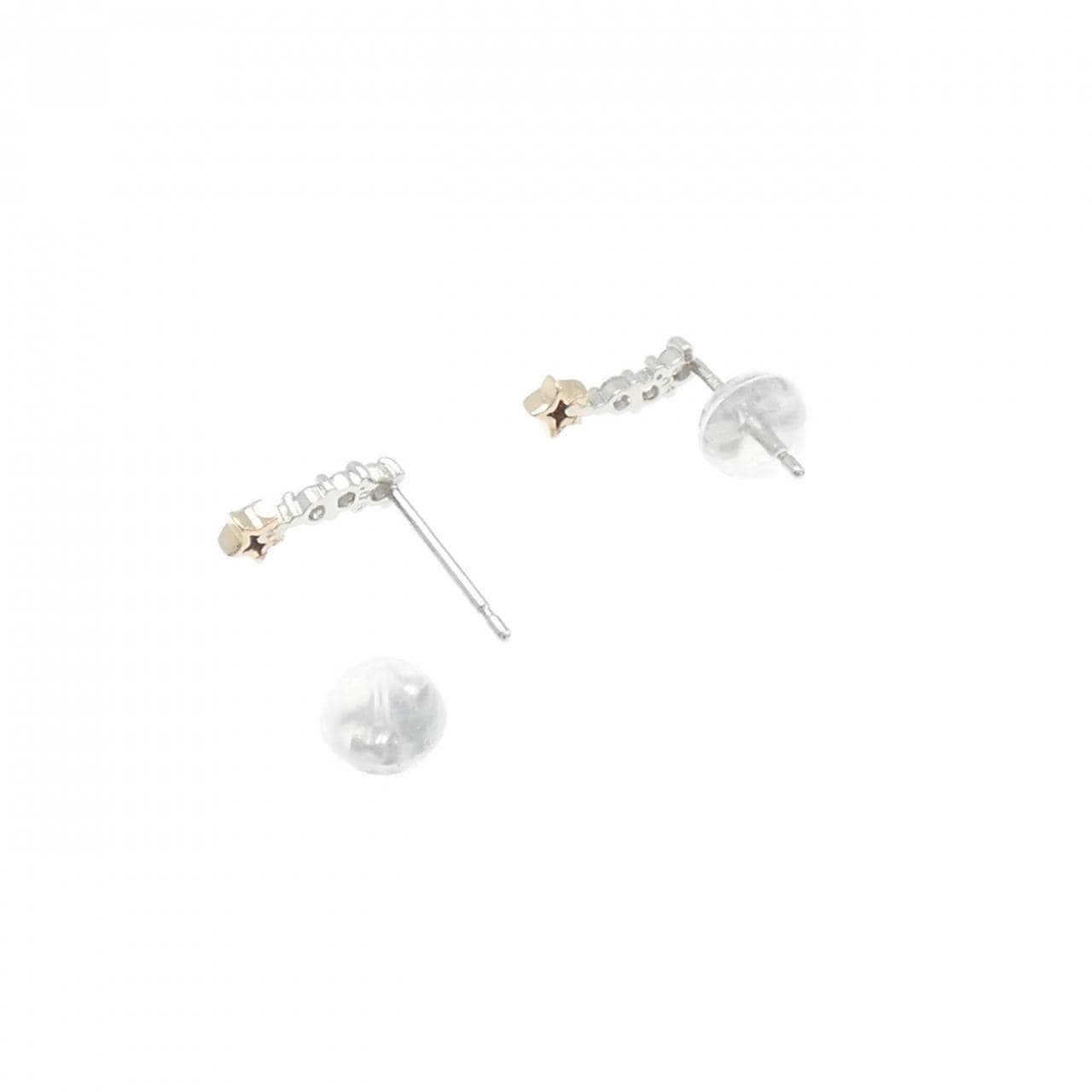 PT/K18PG/PT900 スター ダイヤモンド ピアス 0.10CT