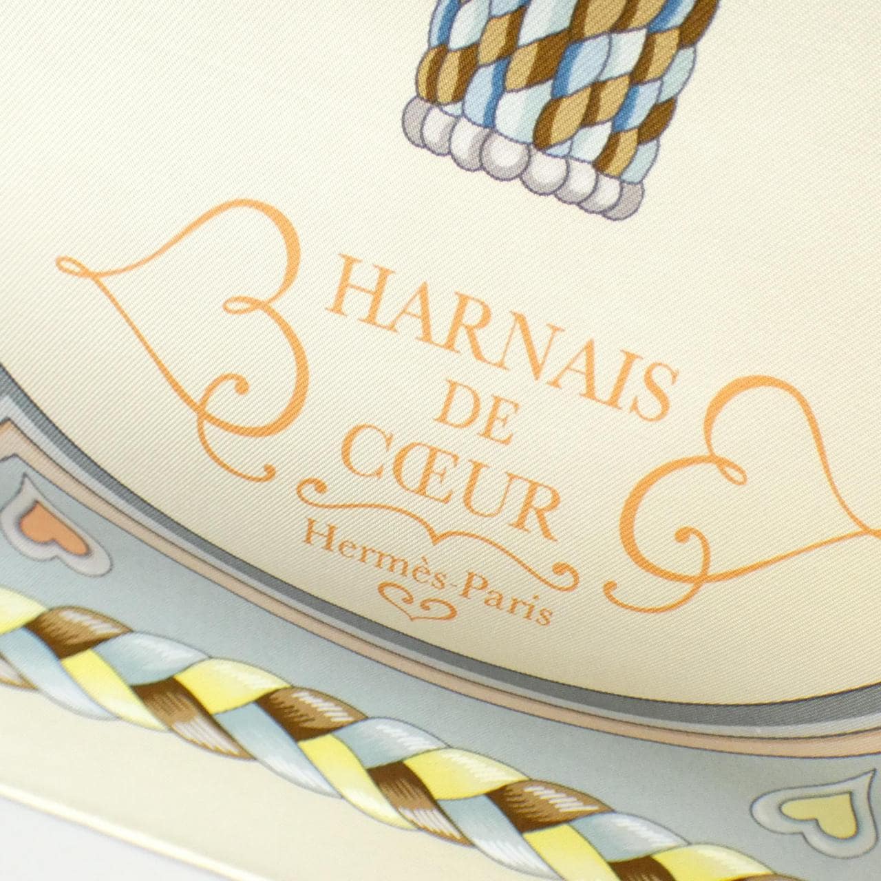 [未使用品] HERMES HARNAIS DE COEUR Carre 004090S 圍巾