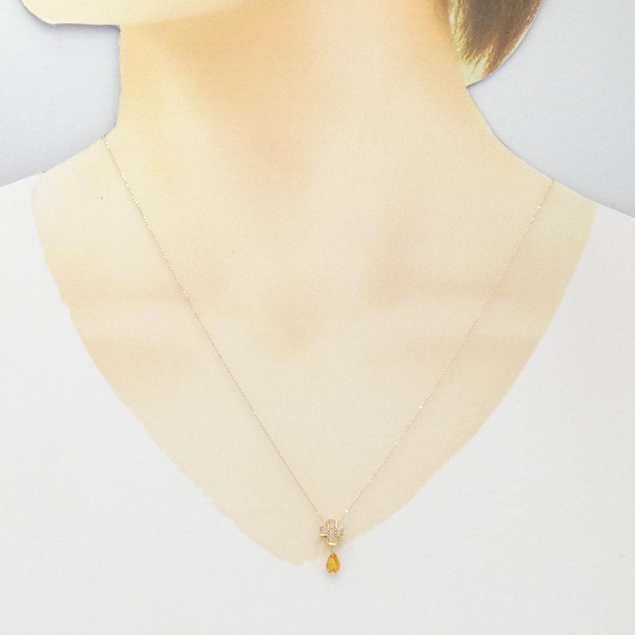 K18YG クロス サファイヤ ネックレス 0.50CT