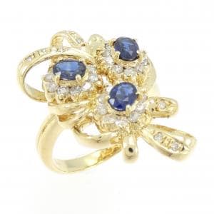 K18YG サファイヤ リング 0.73CT