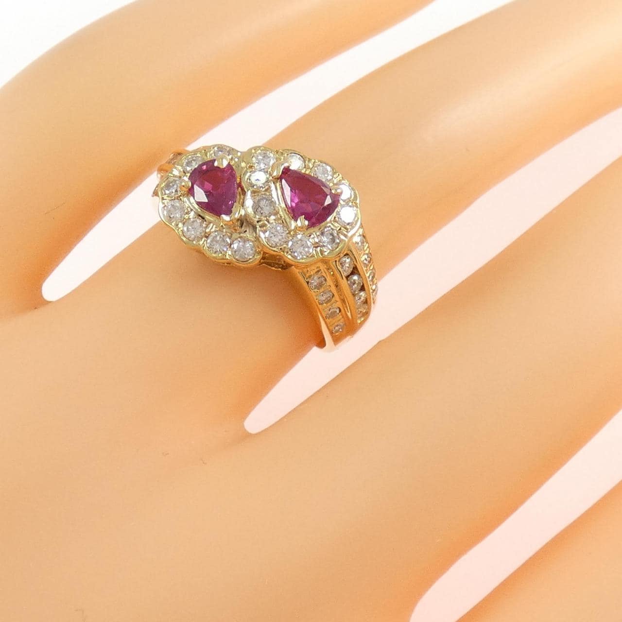 K18YG ルビー リング 0.60CT