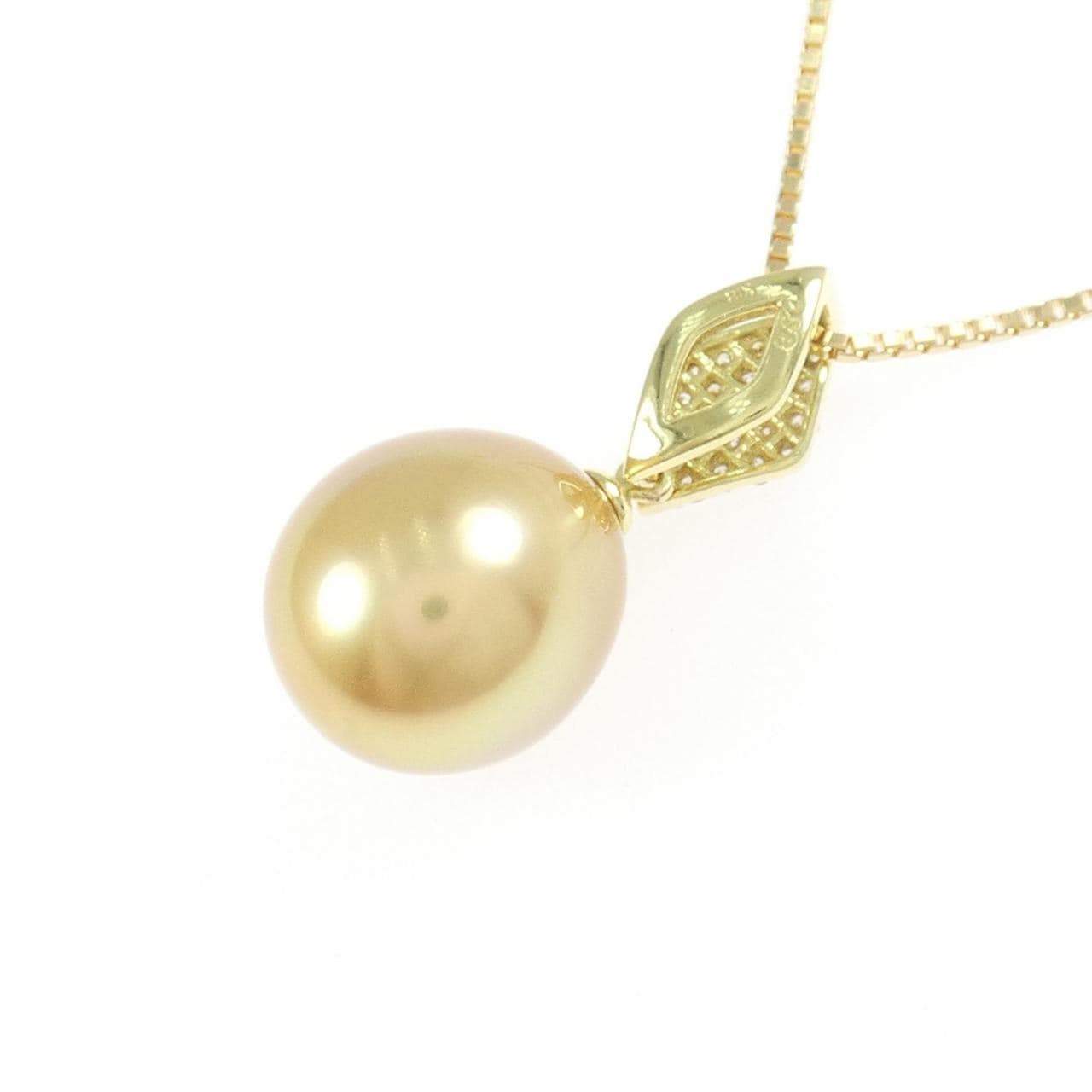 K18YG 白蝶パール ネックレス 11.8mm