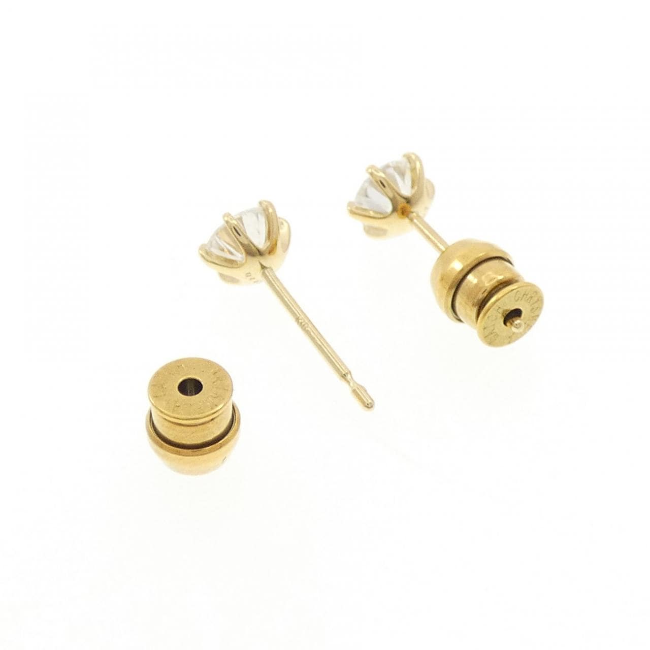 【リメイク】K18YG/ST ダイヤモンド ピアス 0.407CT 0.413CT G SI2 VG