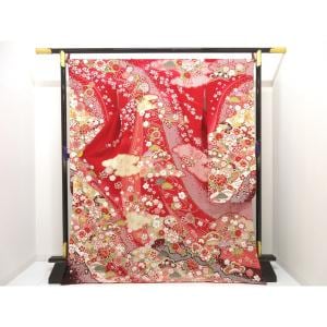 振袖　友禅金彩加工　刺繍入りボカシ染