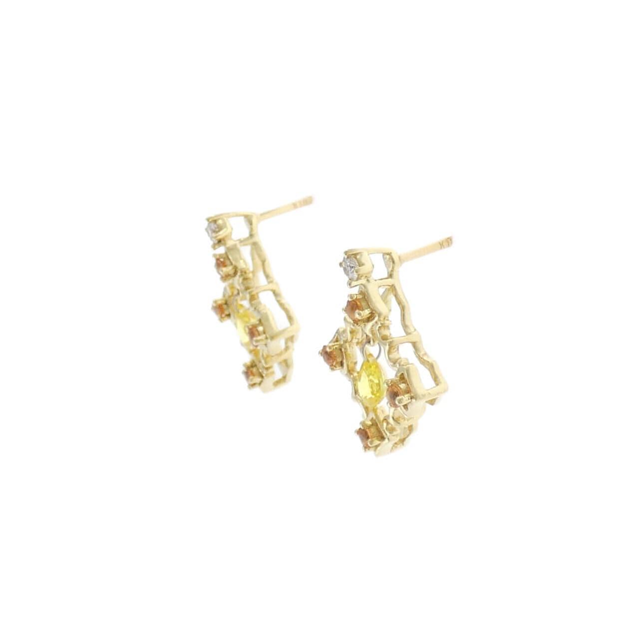 K18YG sapphire earrings