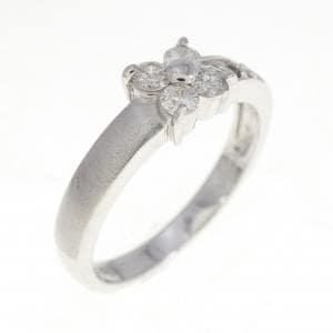 K14WG フラワー ダイヤモンド リング 0.20CT
