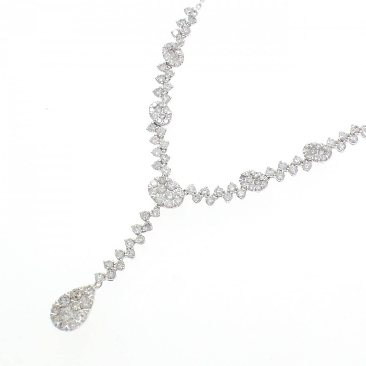 K18WG ダイヤモンド ネックレス 2.79CT