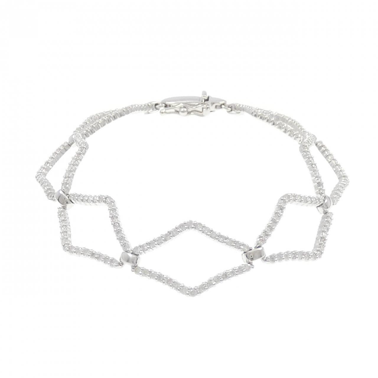 K18WG ダイヤモンド ブレスレット 2.00CT