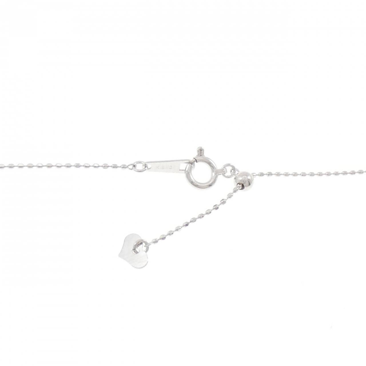 K18WG スリーストーン ダイヤモンド ネックレス 0.30CT