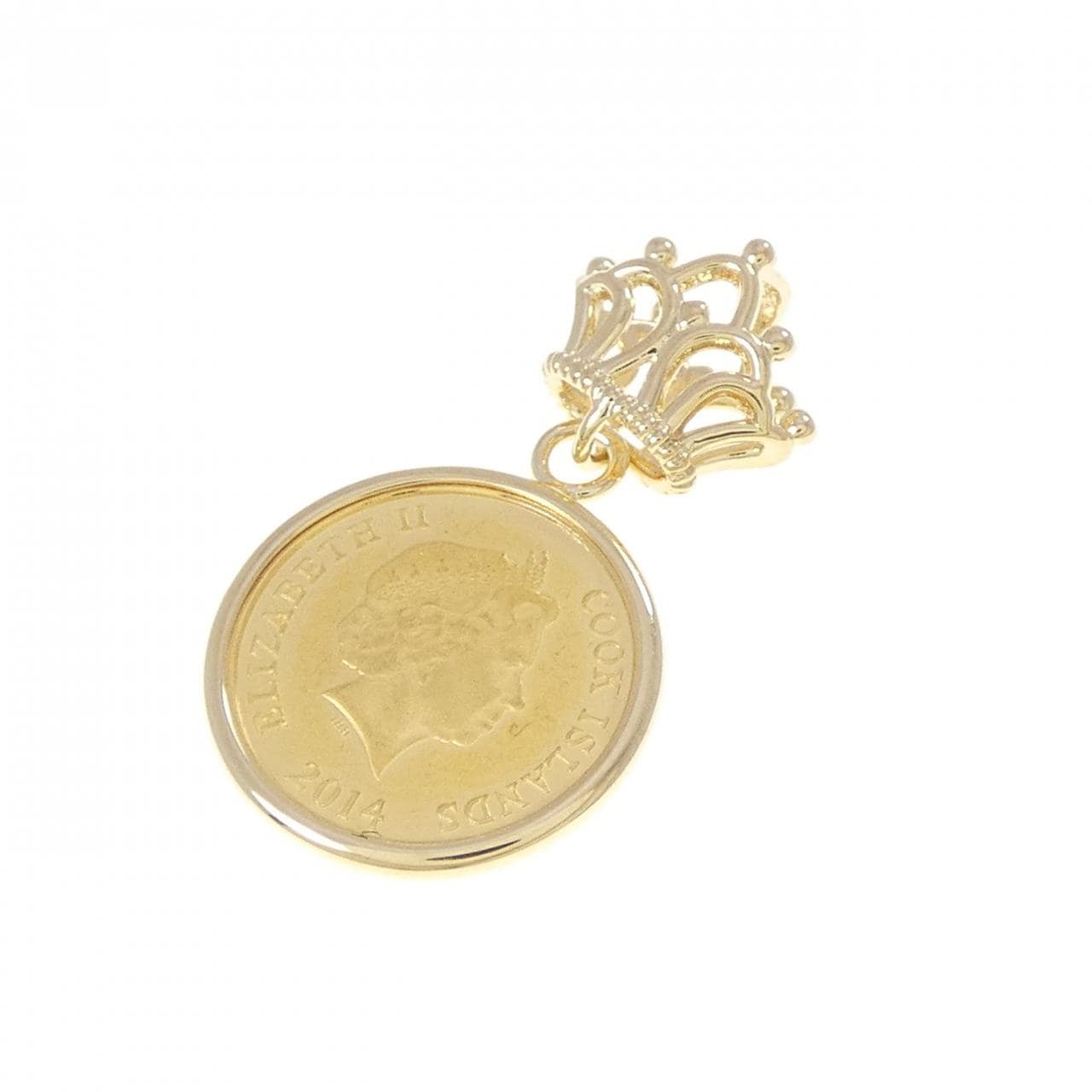 K18YG(枠) コイン ペンダント