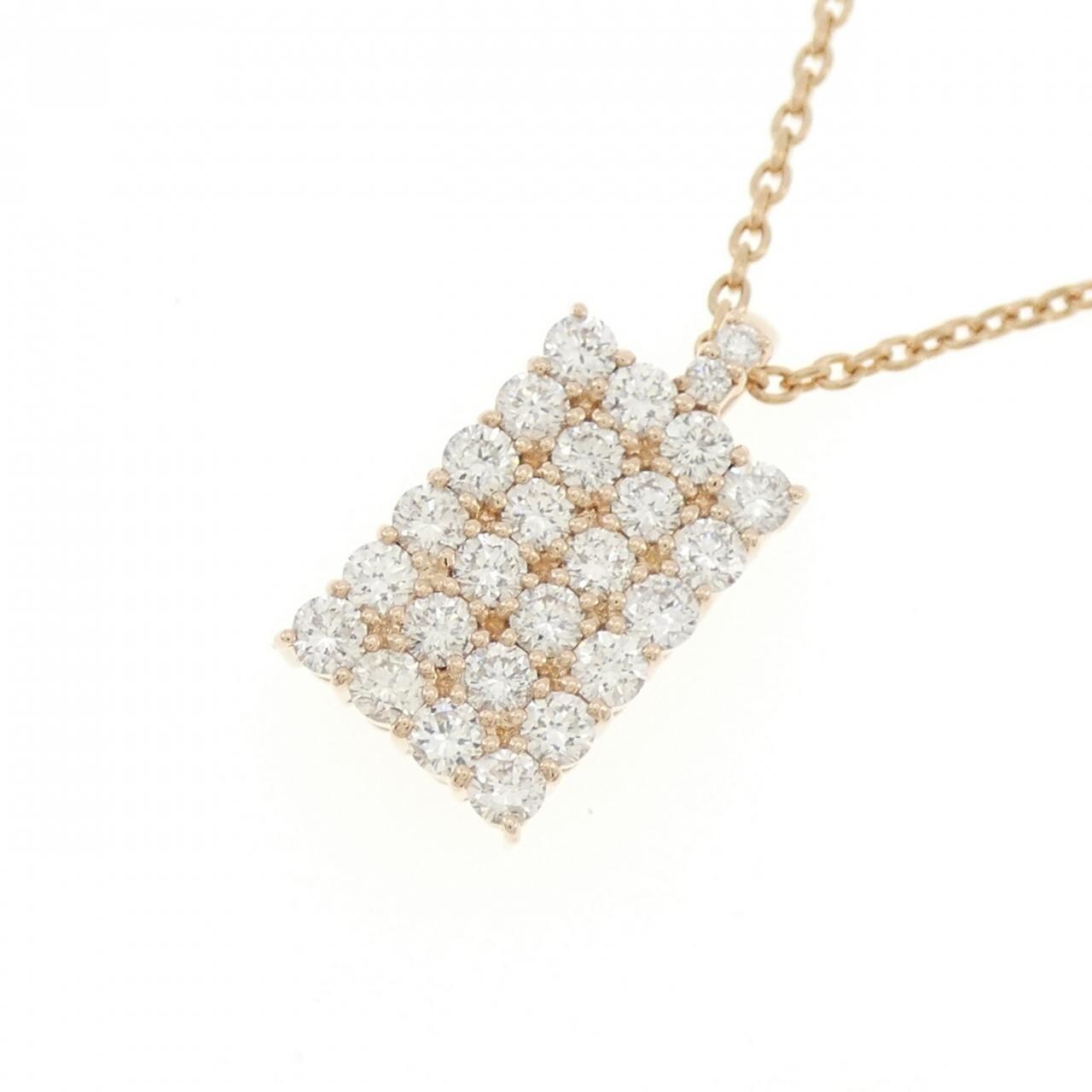 K18PG パヴェ ダイヤモンド ネックレス 0.83CT