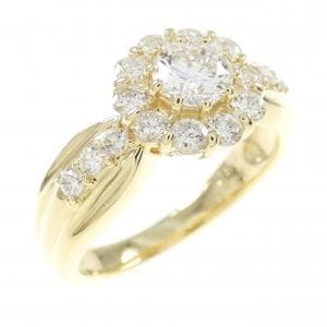 K18YG ダイヤモンド リング 0.418CT E VS1 Good