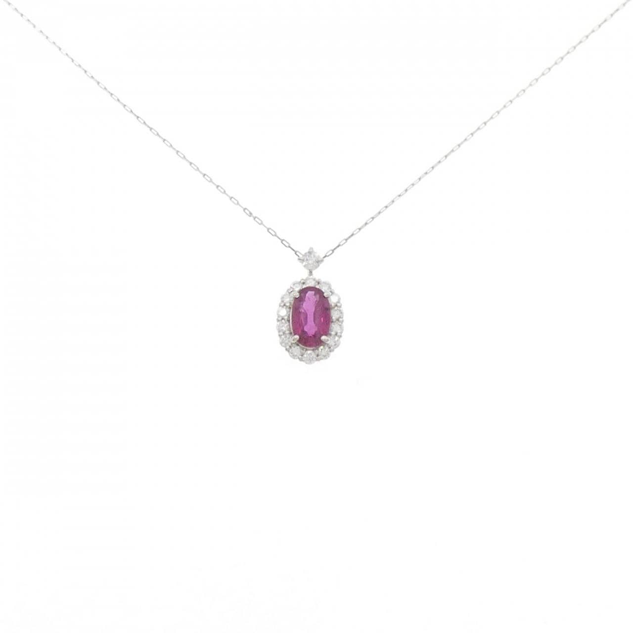 【新品】PT900/PT850 ルビー ネックレス 0.45CT