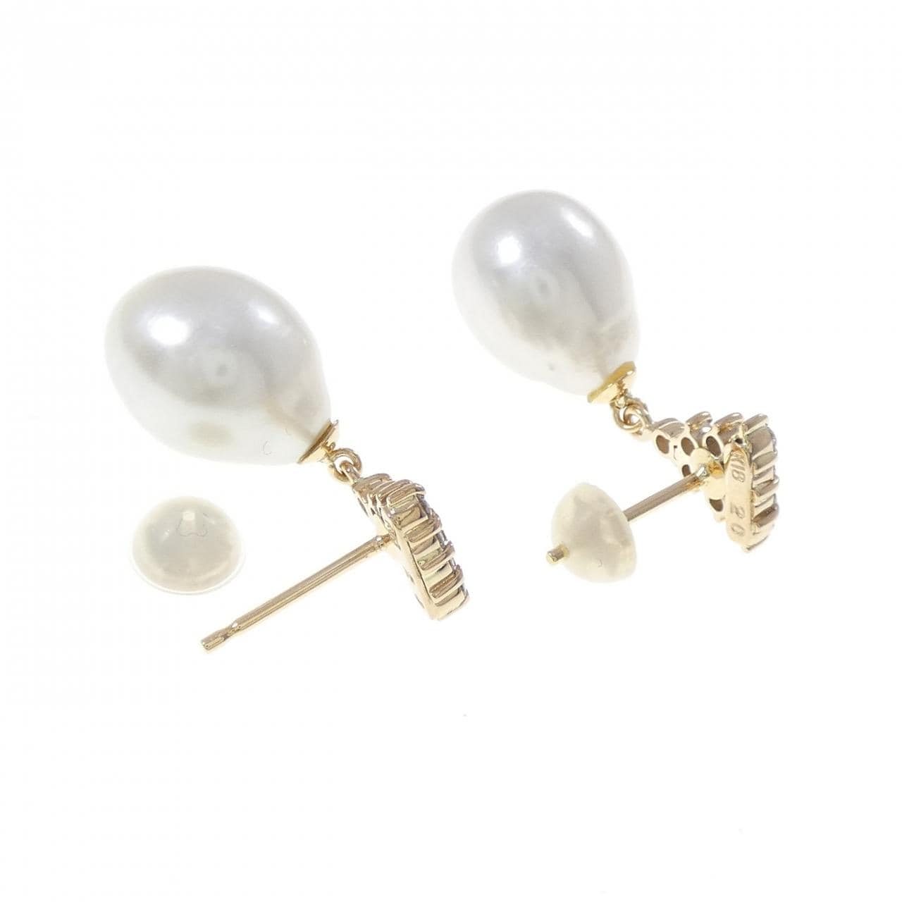 K18YG 白蝶パール ピアス