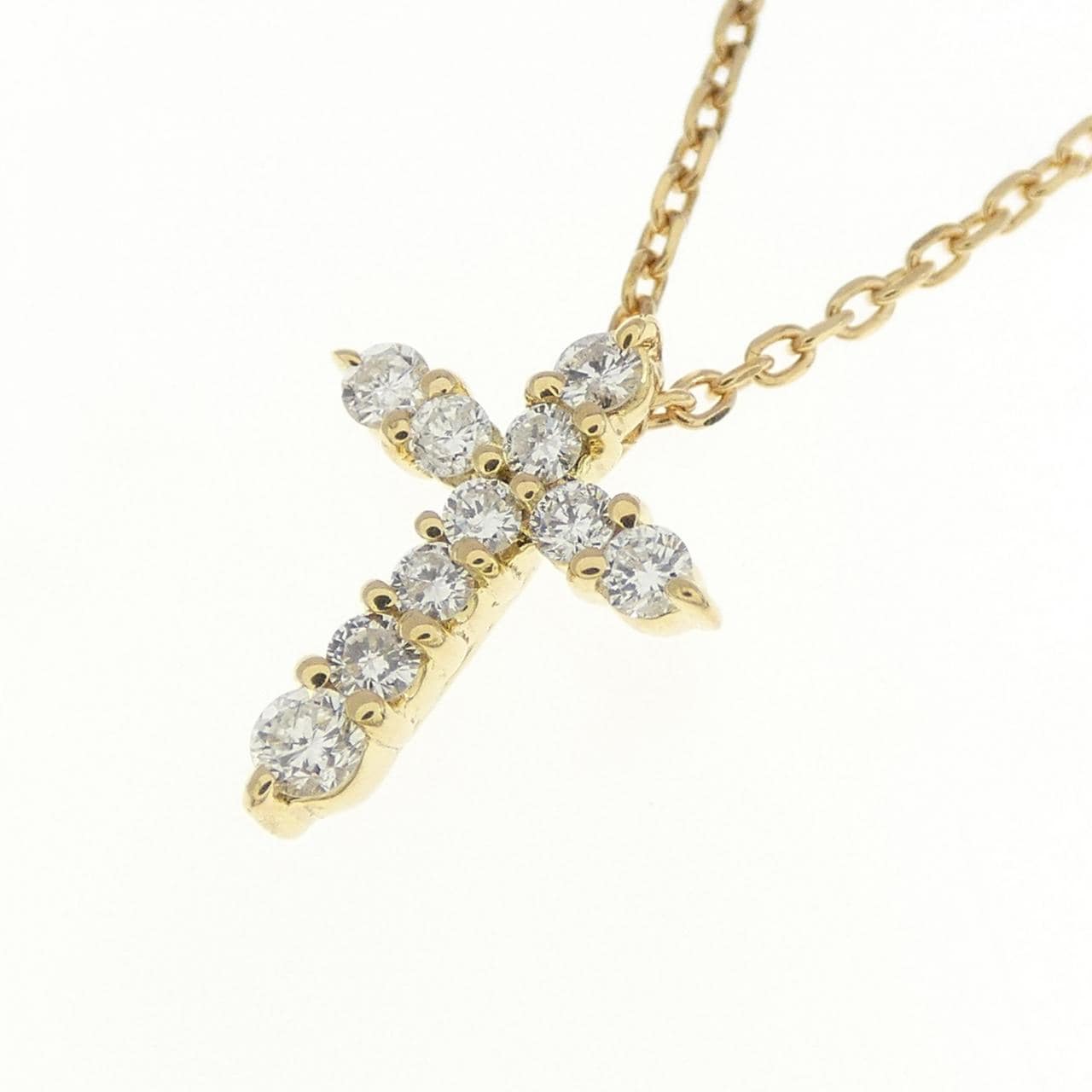 K18YG 十字鑽石項鍊 0.12CT