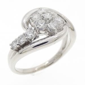 PT900 フラワー ダイヤモンド リング 0.50CT