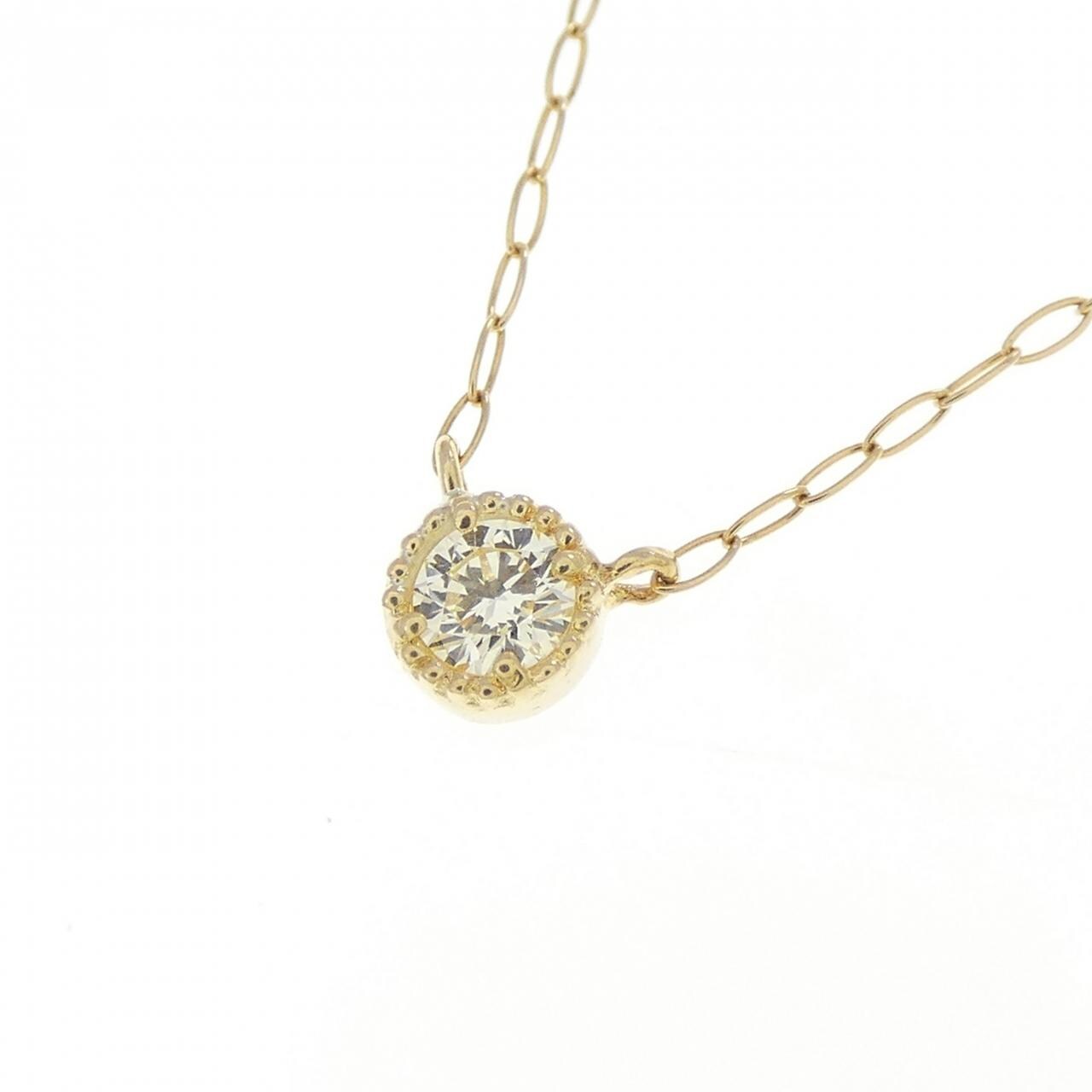 K18YG ソリティア ダイヤモンド ネックレス 0.07CT