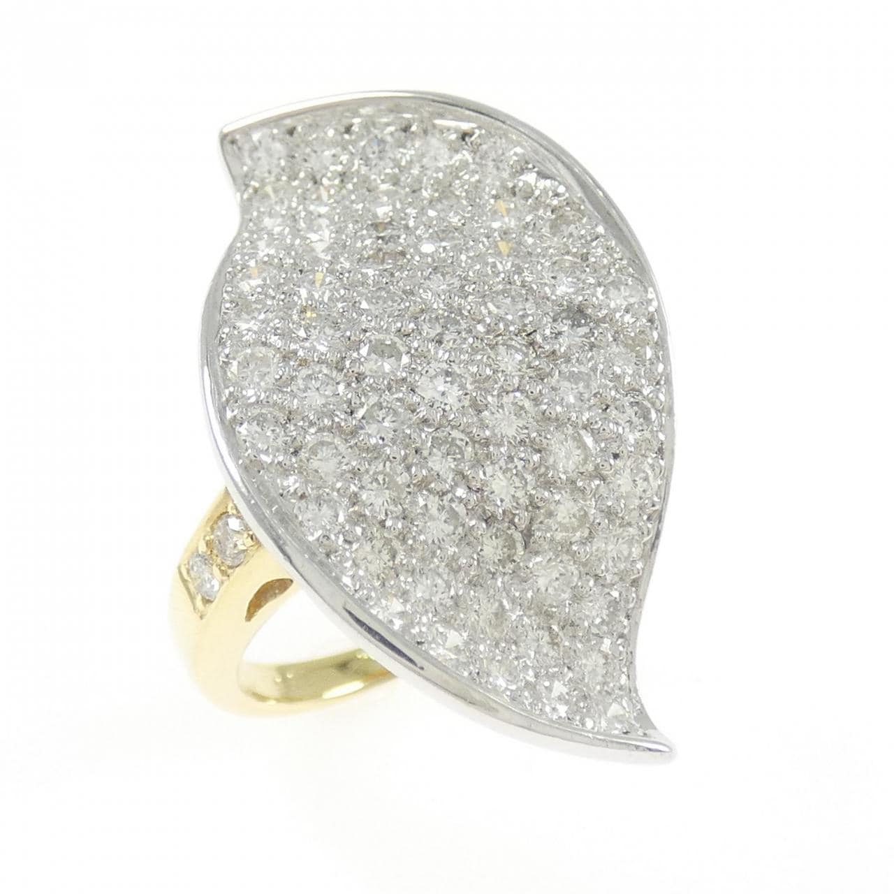 K18YG/K18WG パヴェ ダイヤモンド リング 1.55CT