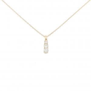 K18YG スリーストーン ダイヤモンド ネックレス 0.50CT