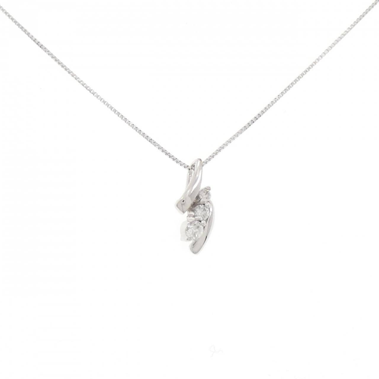 K18WG ダイヤモンド ネックレス 0.12CT