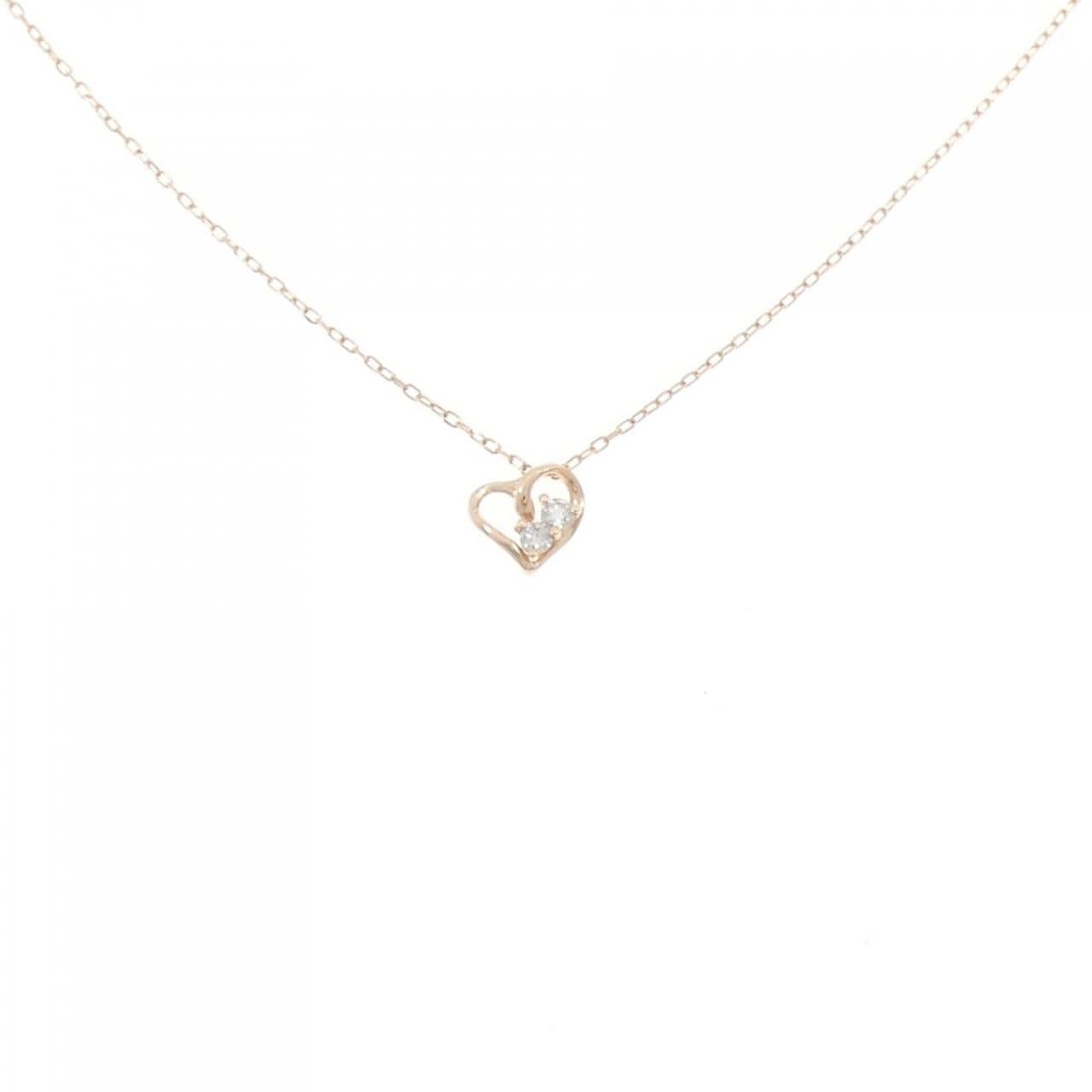 K10PG ハート ダイヤモンド ネックレス 0.05CT