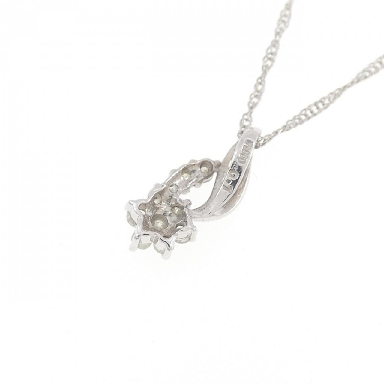PT900/PT850 フラワー ダイヤモンド ネックレス 0.1CT