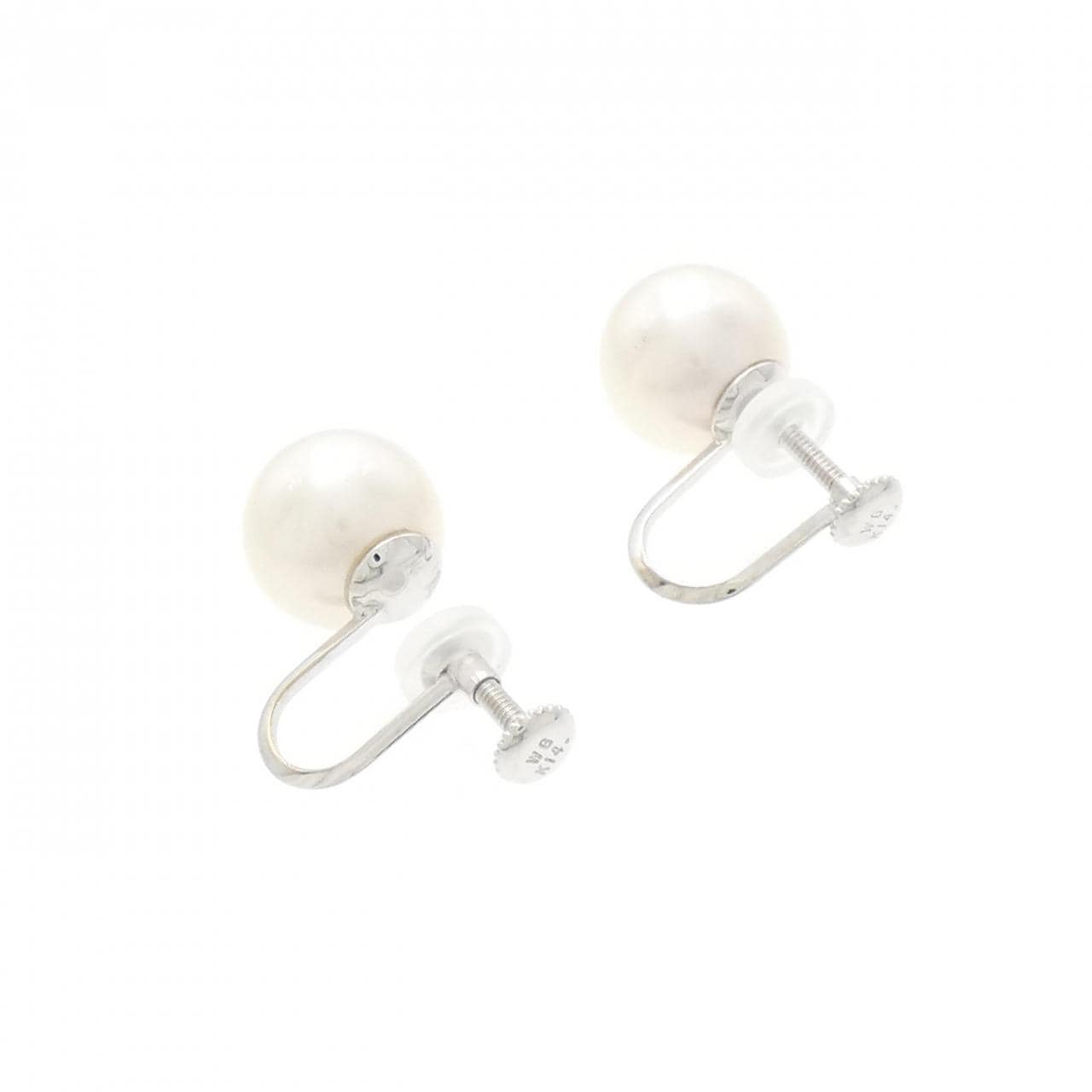 K14WG Akoya pearl earrings 9.7mm