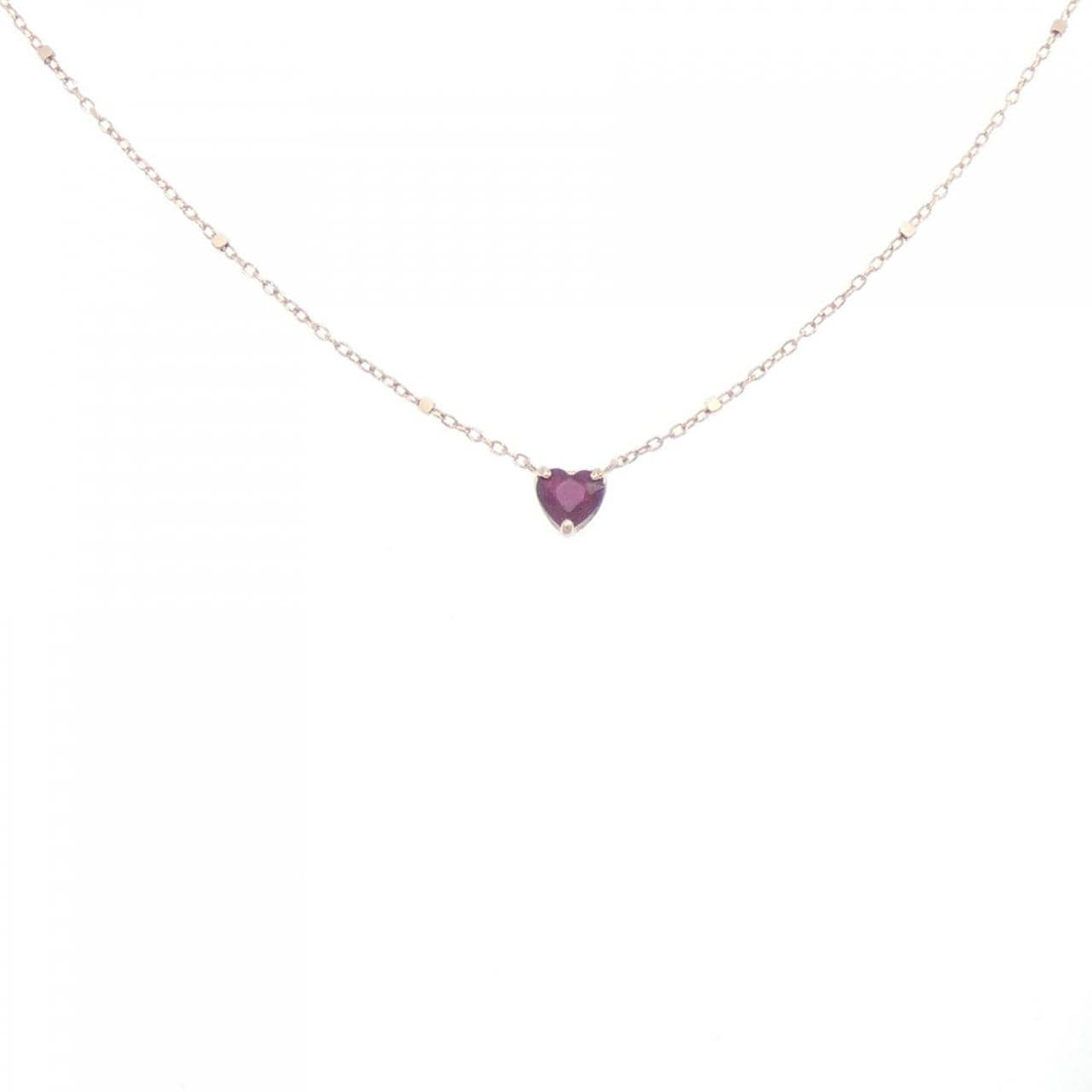 K10PG Heart Ruby Necklace